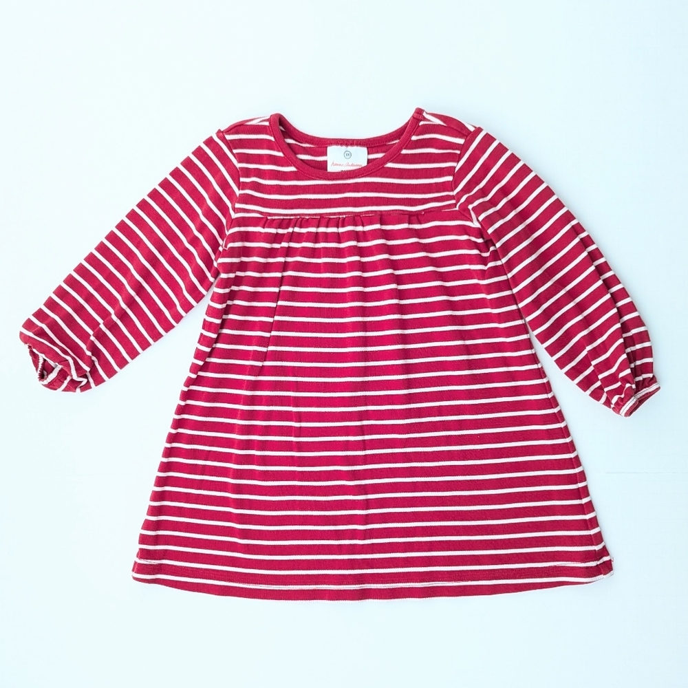 Hanna red white striped dress 100
